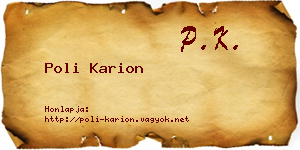Poli Karion névjegykártya